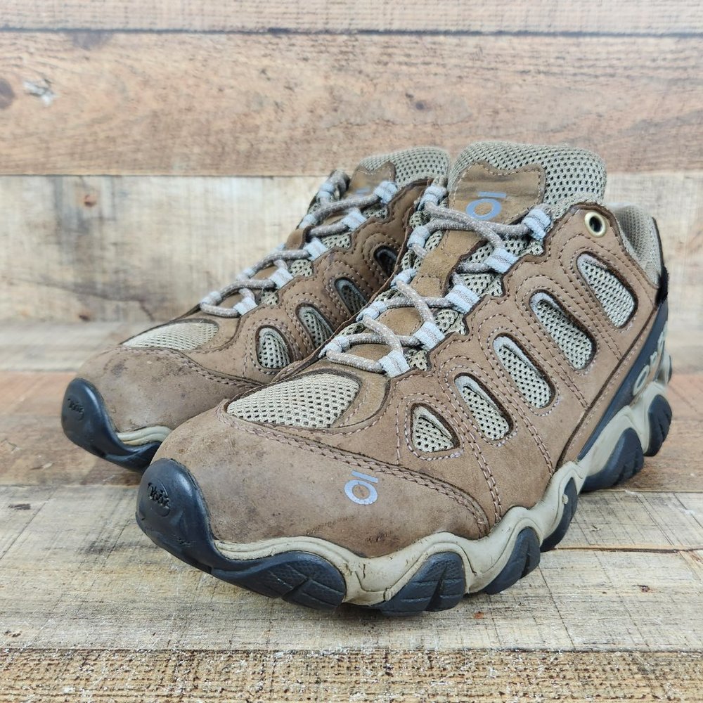 Oboz Sawtooth II Waterproof Women Sz 9.5 Low Hiking Shoes Tan Outdoor Shoes - Picture 3 of 9